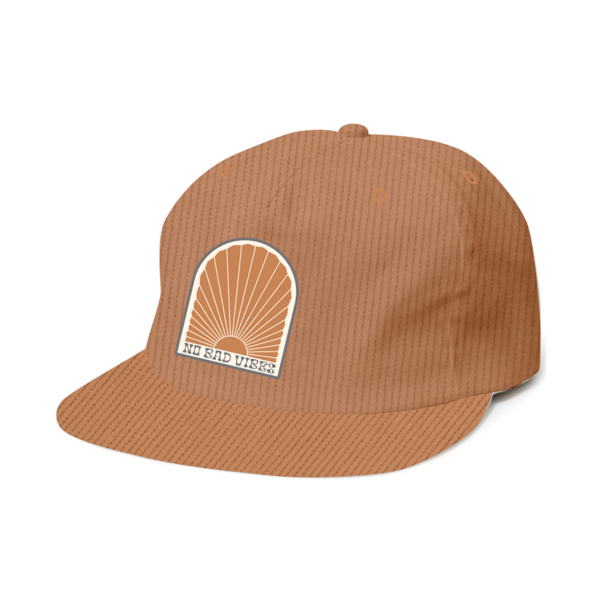 no bad vibes unconstructed snapback hat | rust