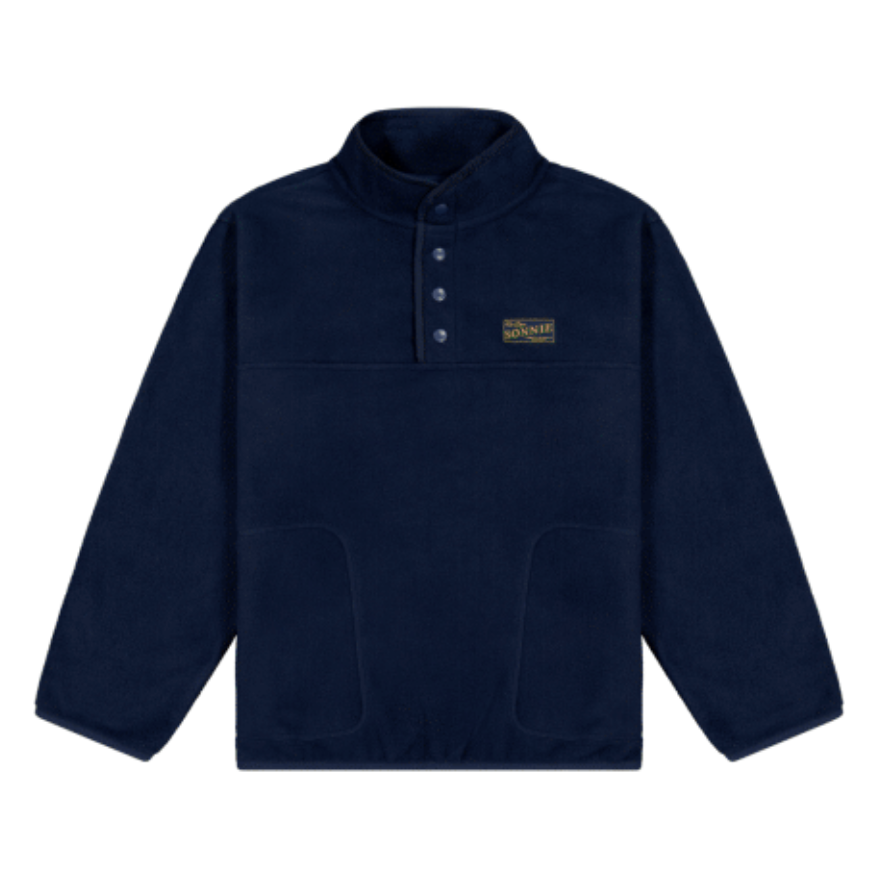 monty quarter dome fleece | deep blue