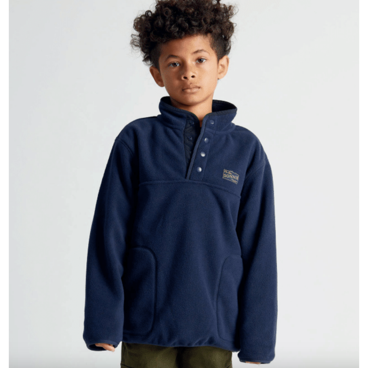 monty quarter dome fleece | deep blue