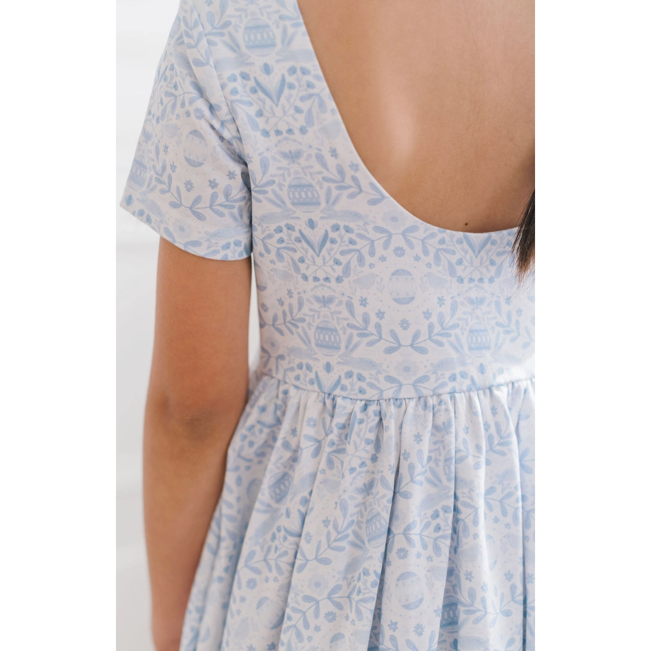 classic twirl in blue bunnies | pocket twirl dress