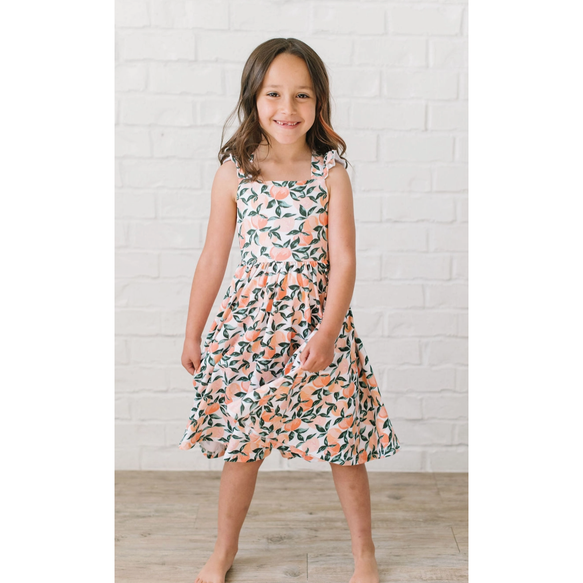 rosita dress in peachy paradise | pocket twirl dress
