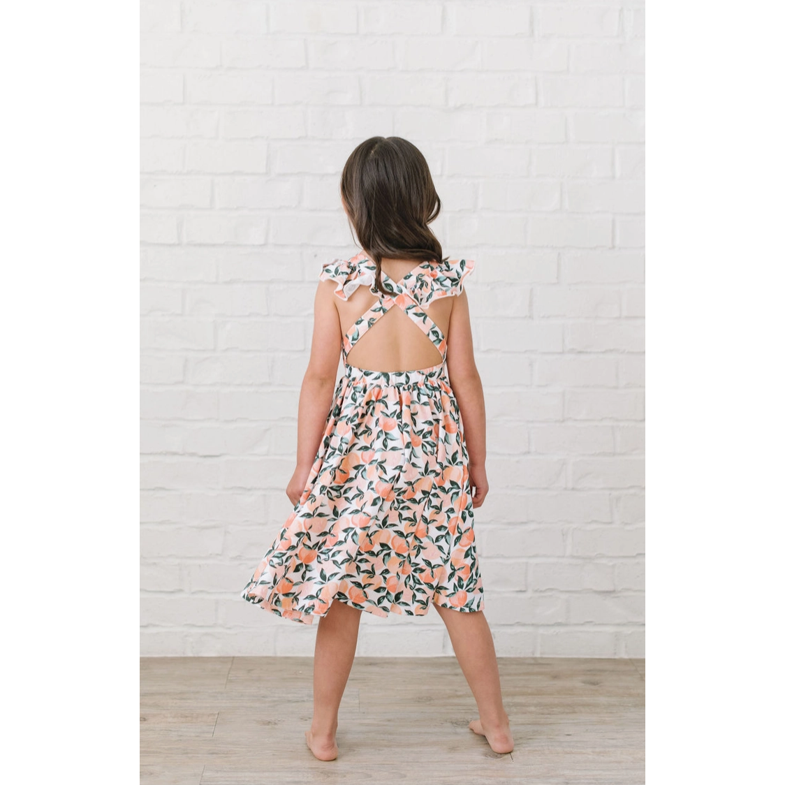 rosita dress in peachy paradise | pocket twirl dress