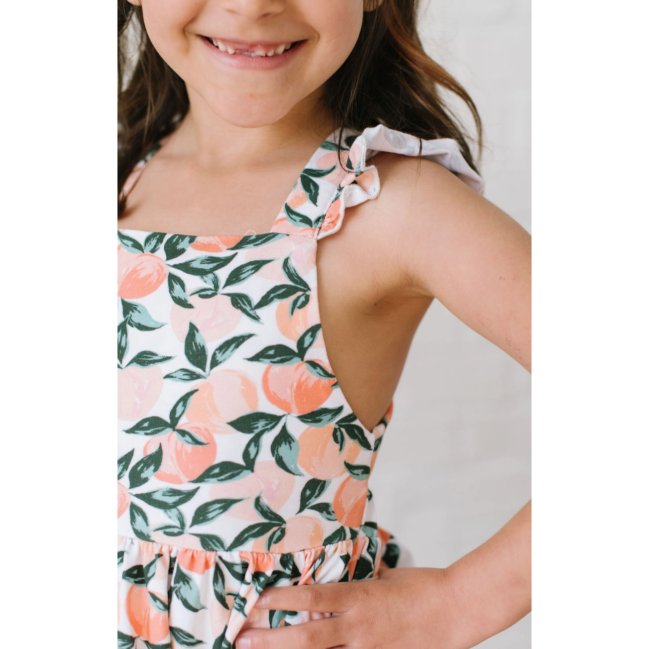 rosita dress in peachy paradise | pocket twirl dress