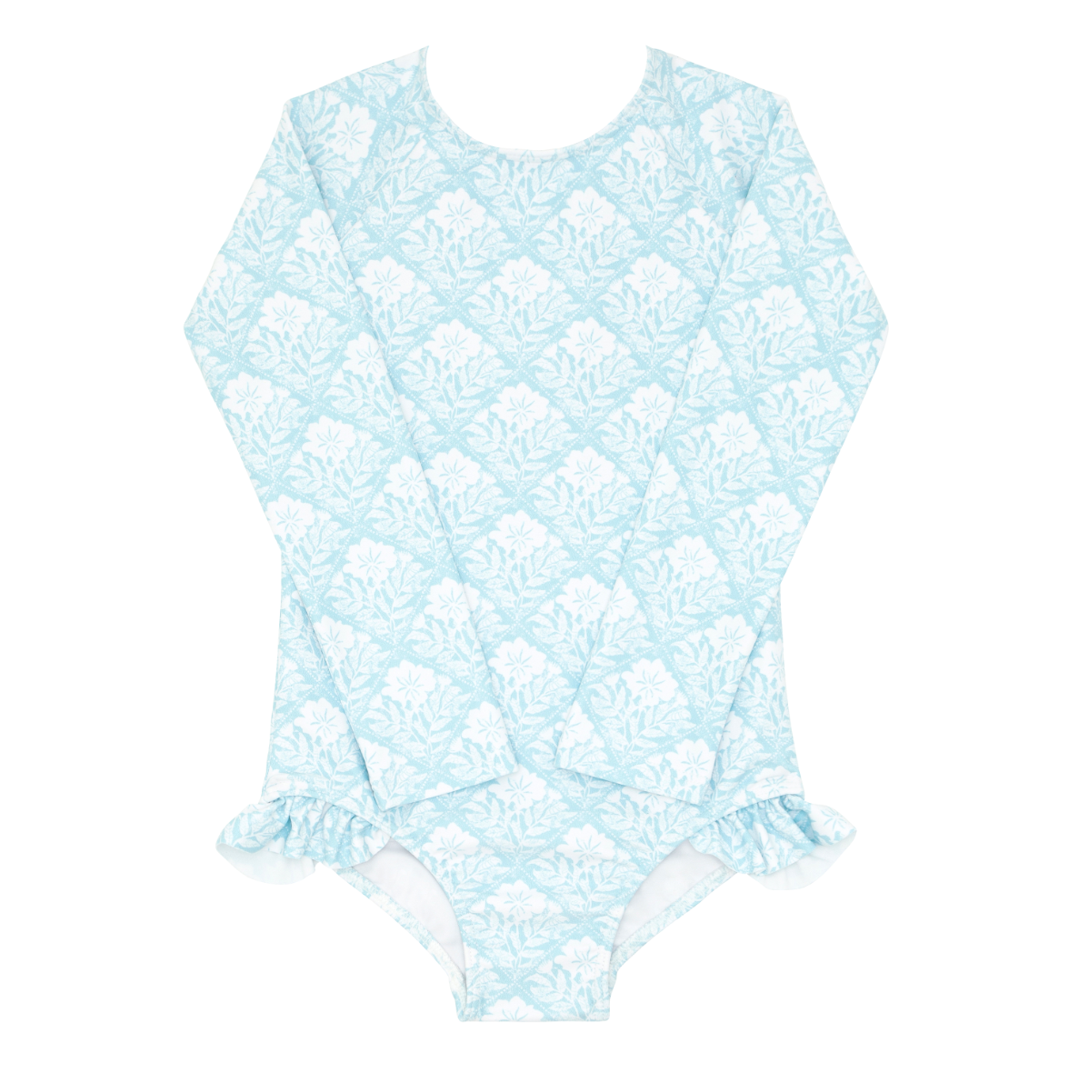 girls hibiscus quilt rashguard one piece