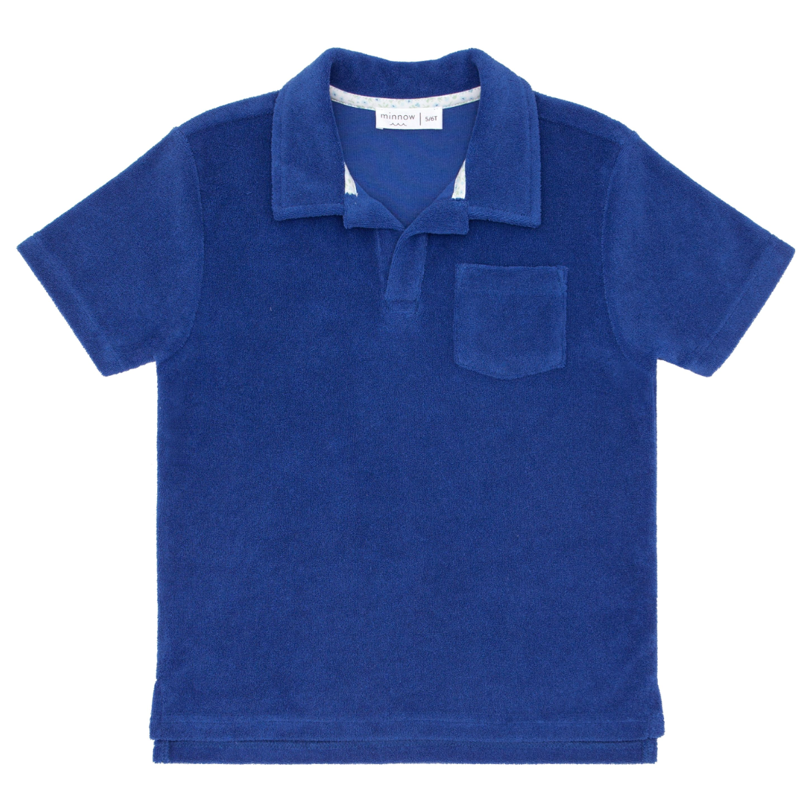 boys cobalt blue french terry polo