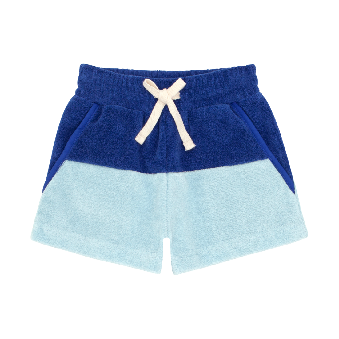 boys cobalt blue crystal colorblock french terry short