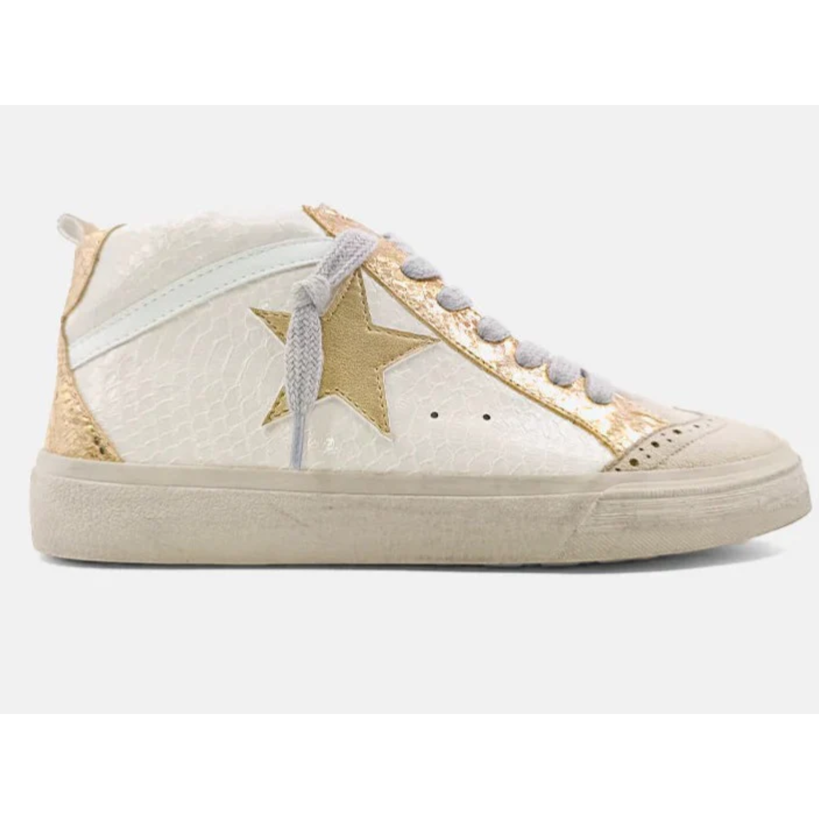 paulina kids mid-top sneaker | blush snake