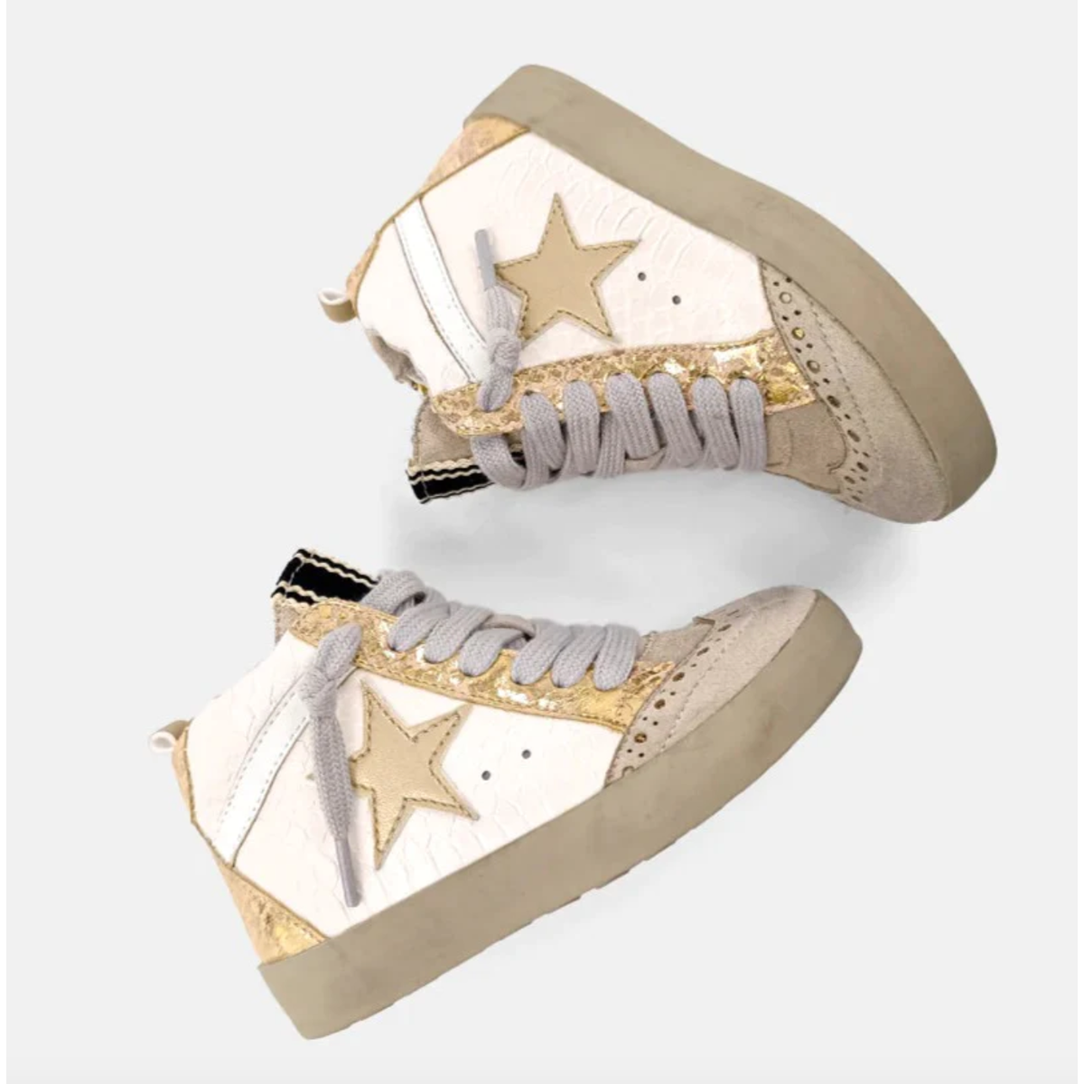 paulina kids mid-top sneaker | blush snake