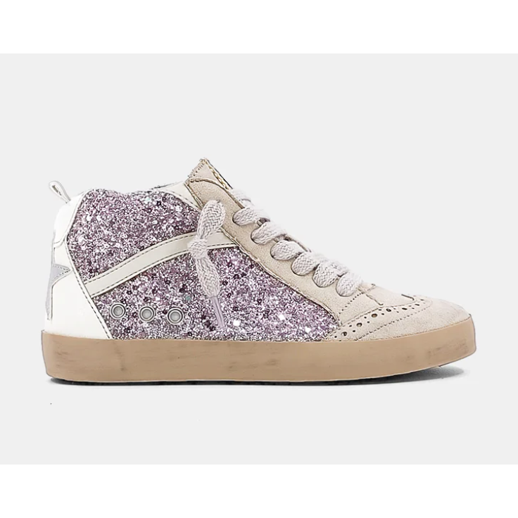 riley kids sneaker | lilac glitter
