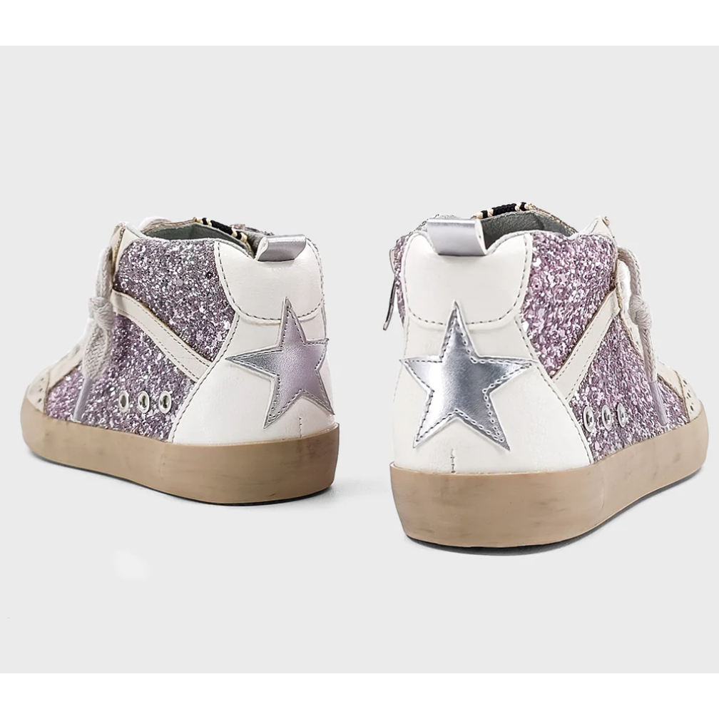 riley kids sneaker | lilac glitter