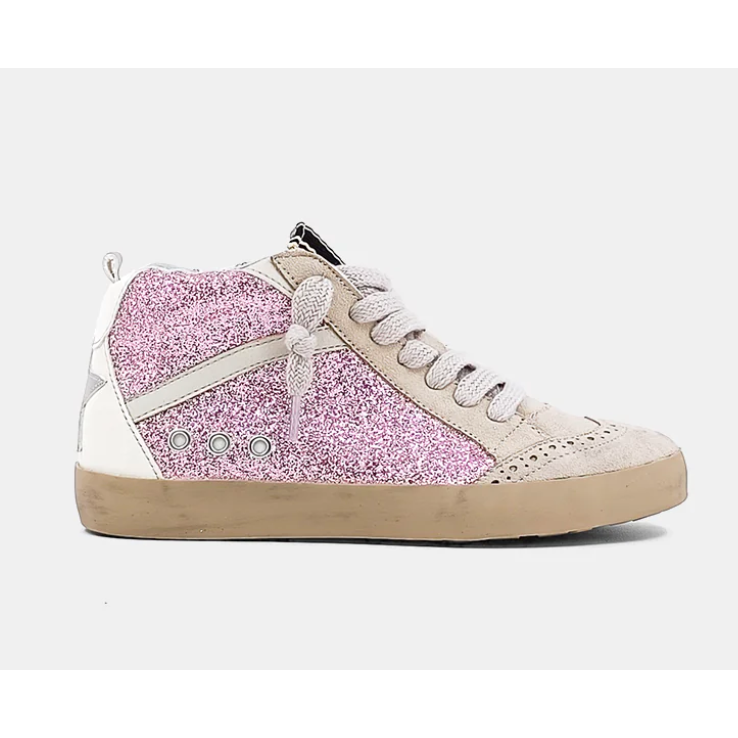 riley kids sneaker | pink glitter