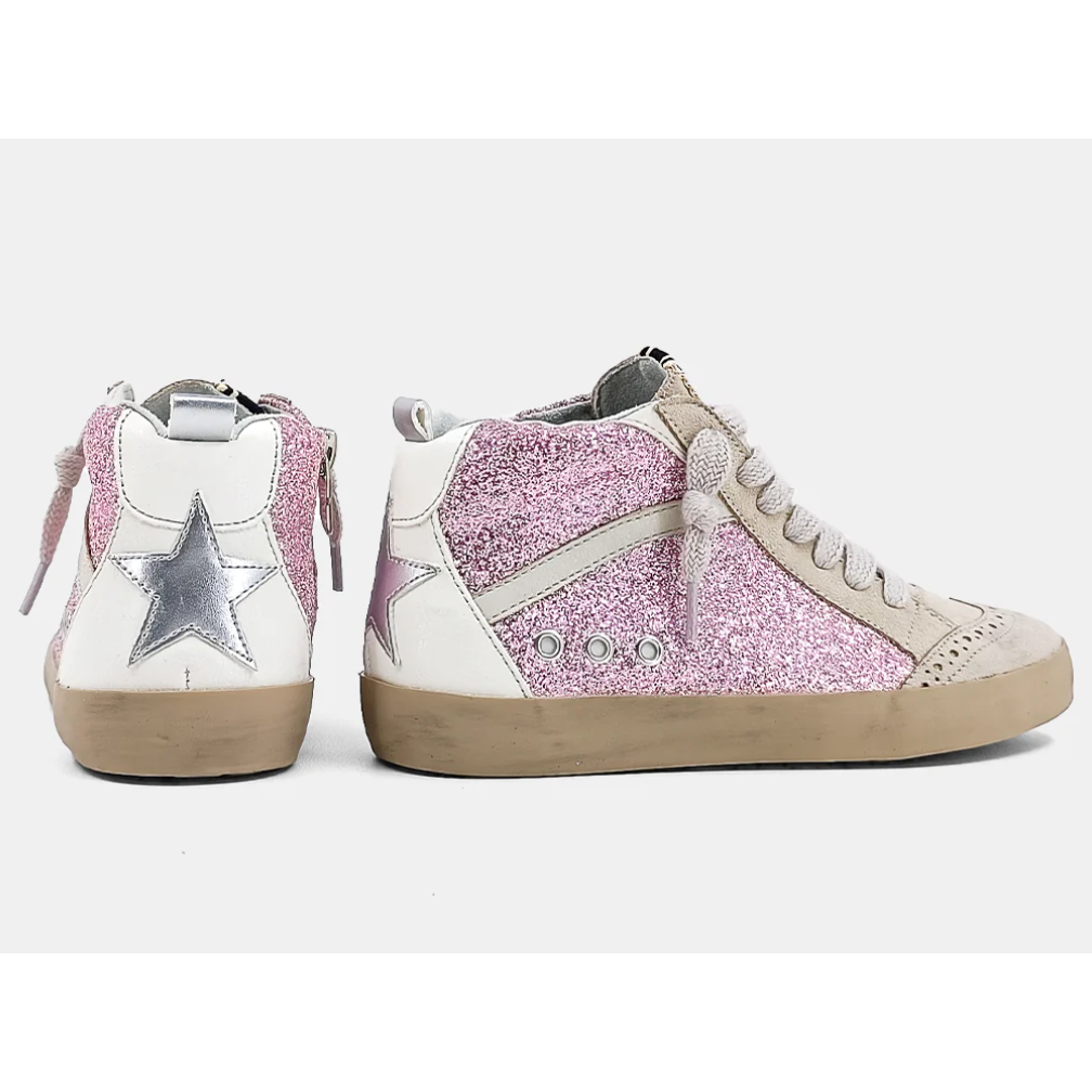 riley kids sneaker | pink glitter