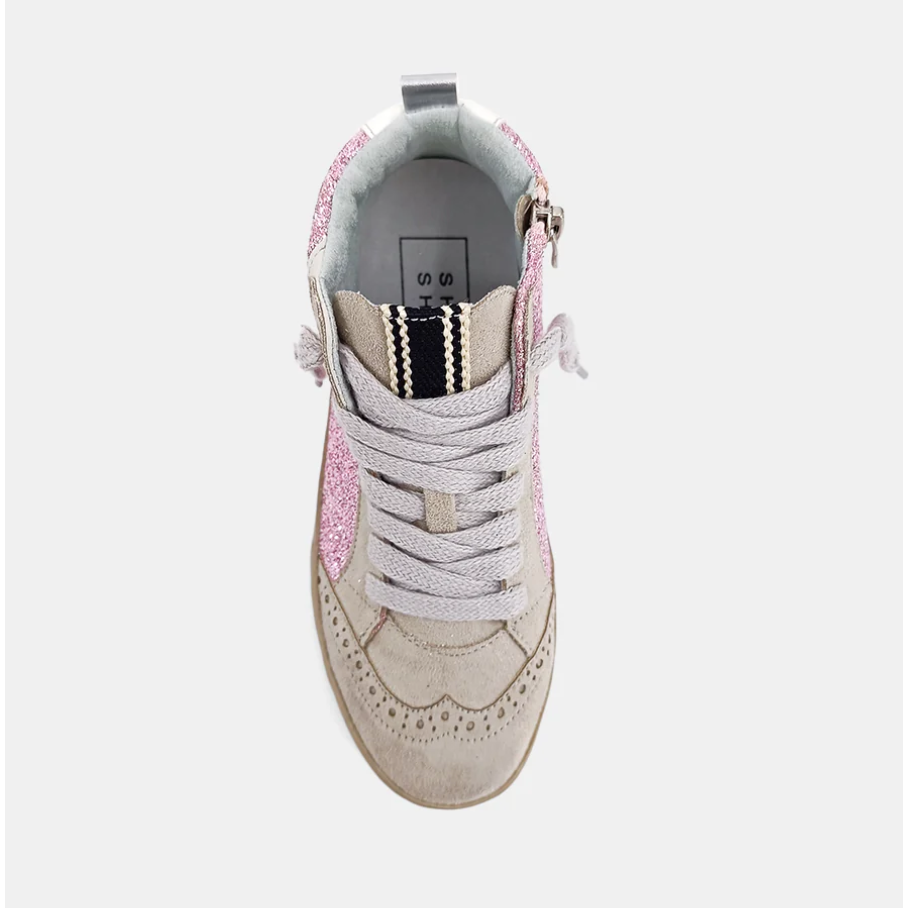 riley kids sneaker | pink glitter