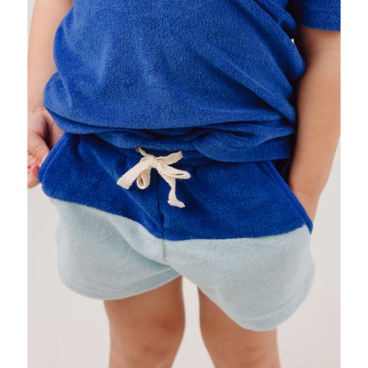 boys cobalt blue french terry polo