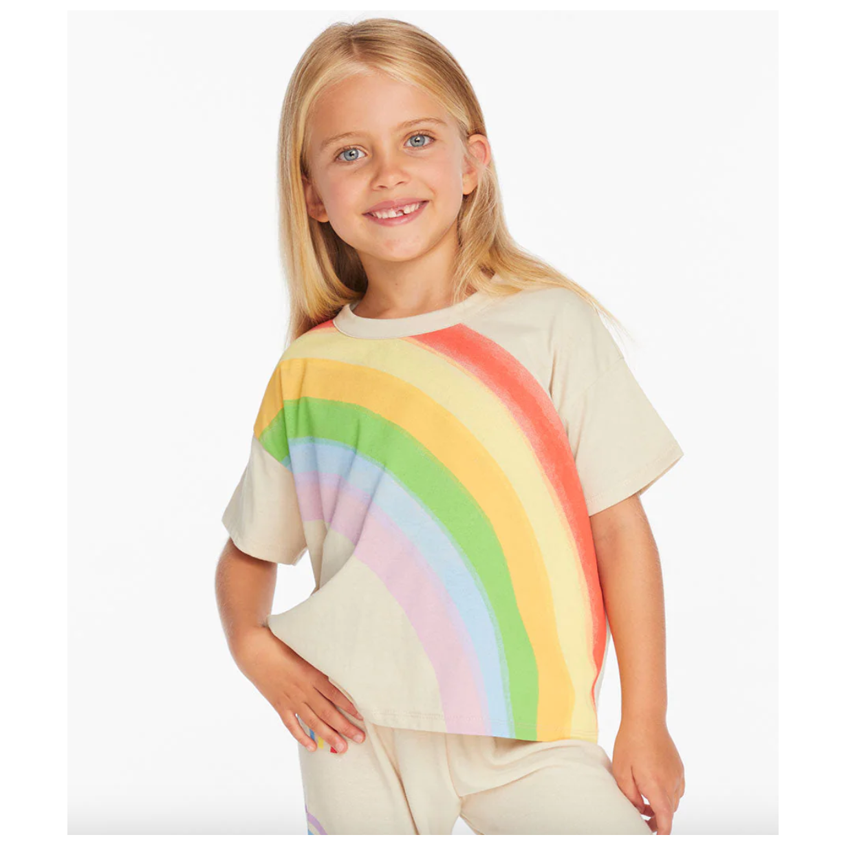 rainbow tee | oatmeal