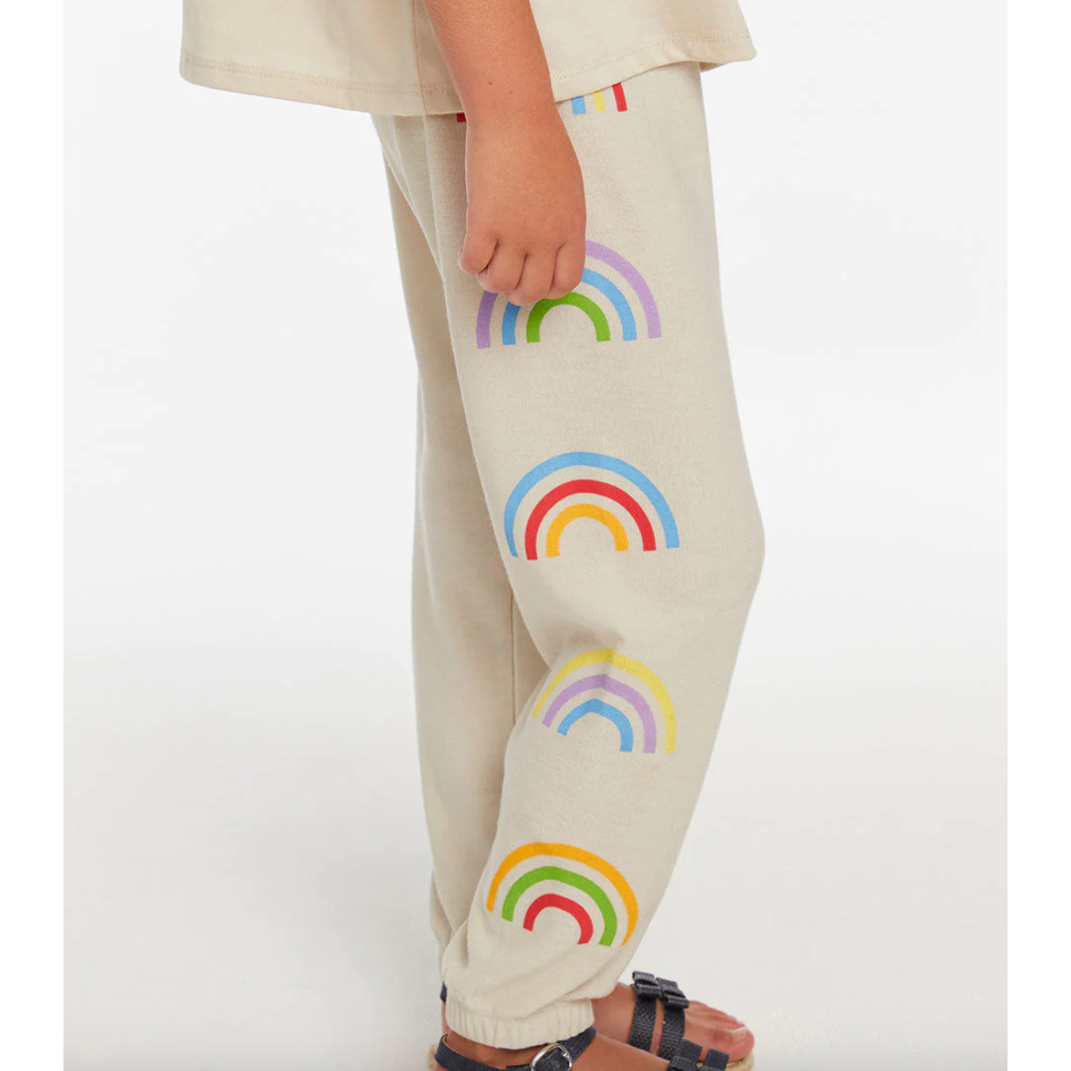 slim slouchy rainbow pant | oatmeal