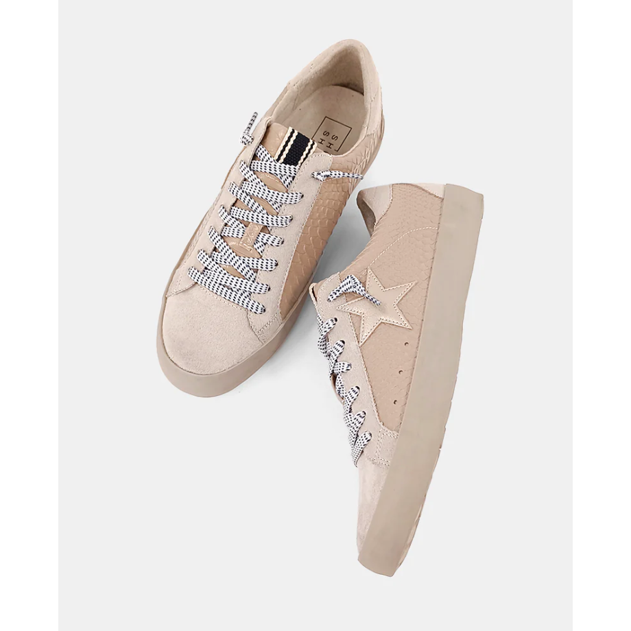paula kids low-top sneaker | mauve croc