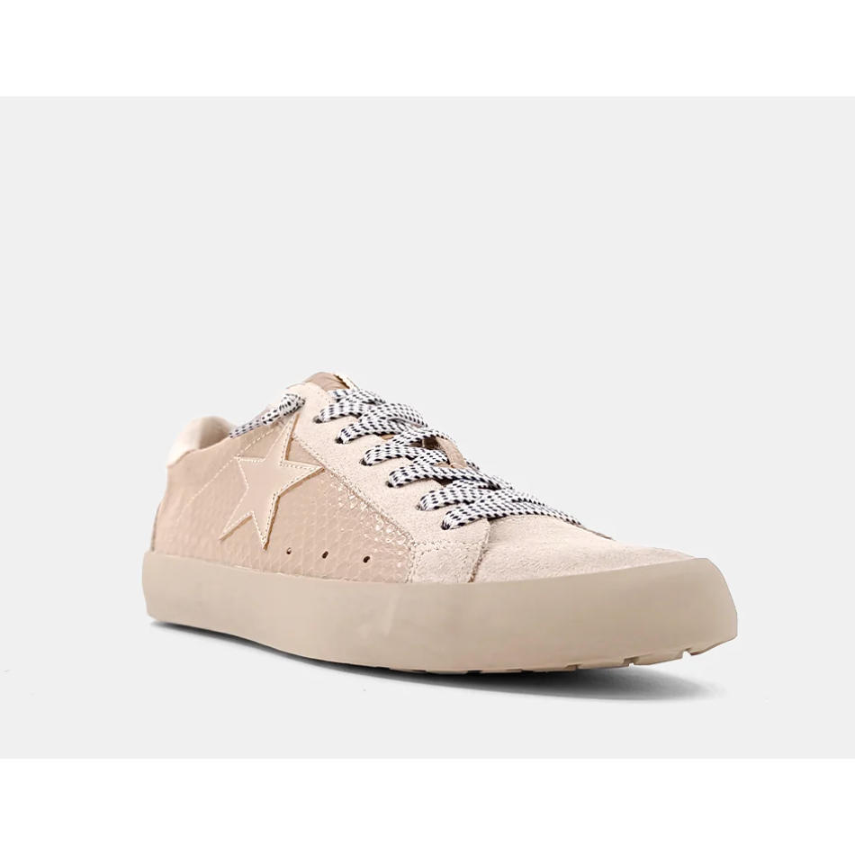 paula kids low-top sneaker | mauve croc