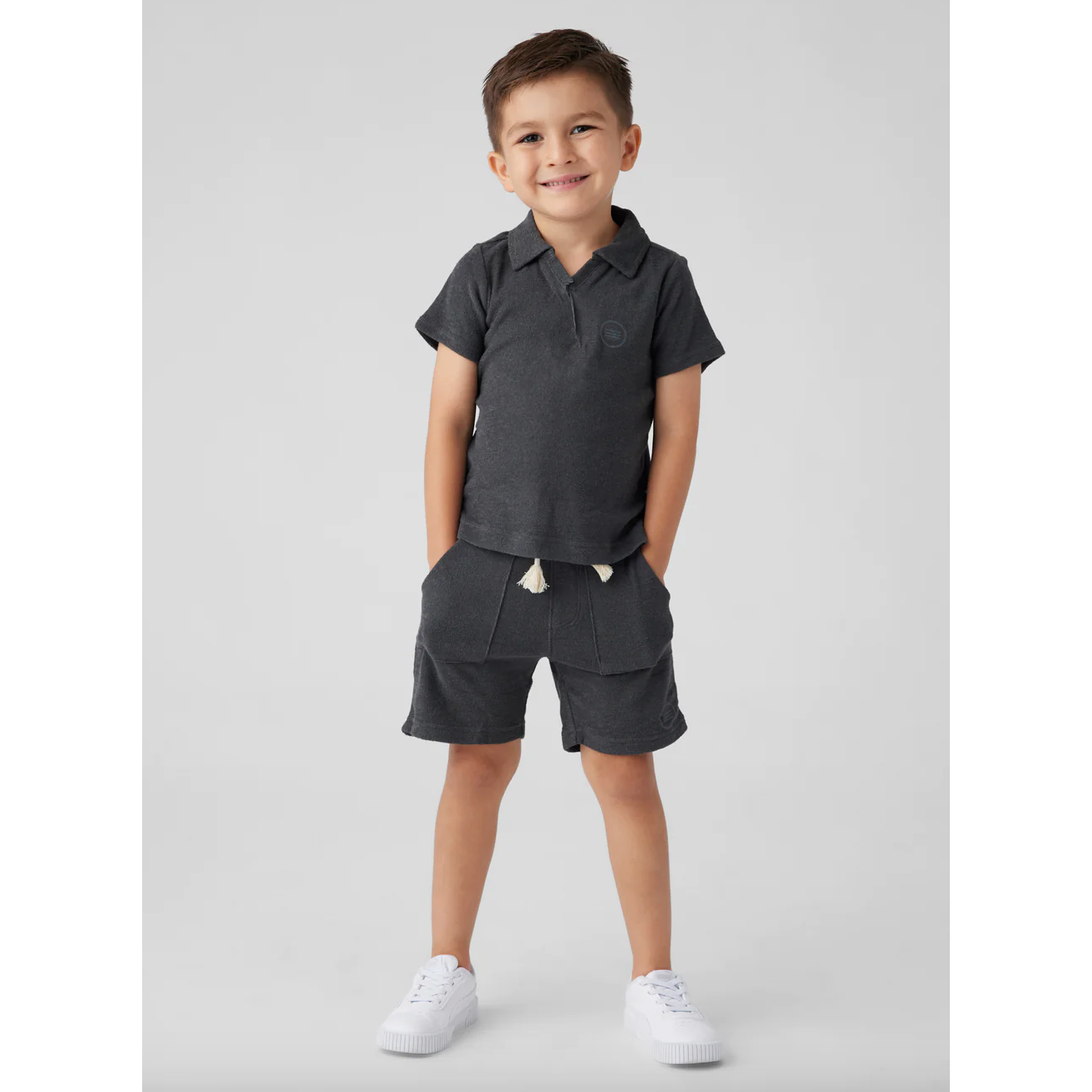 loop terry polo | black