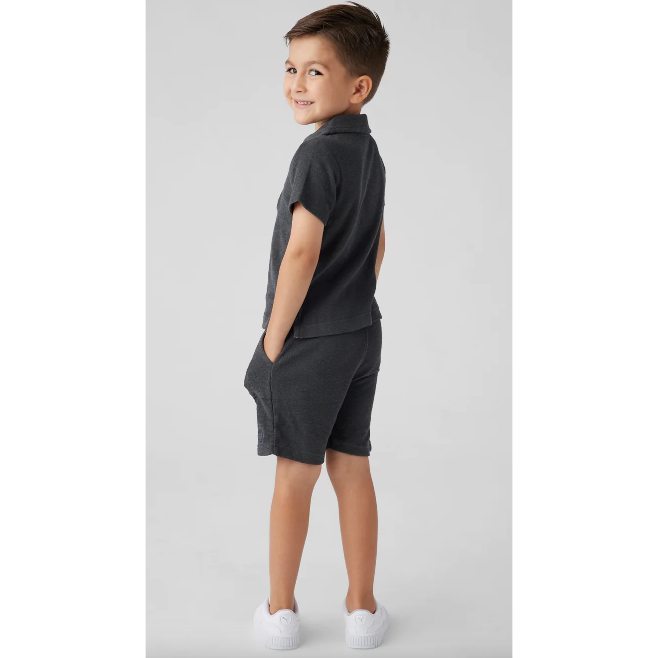 loop terry polo | black