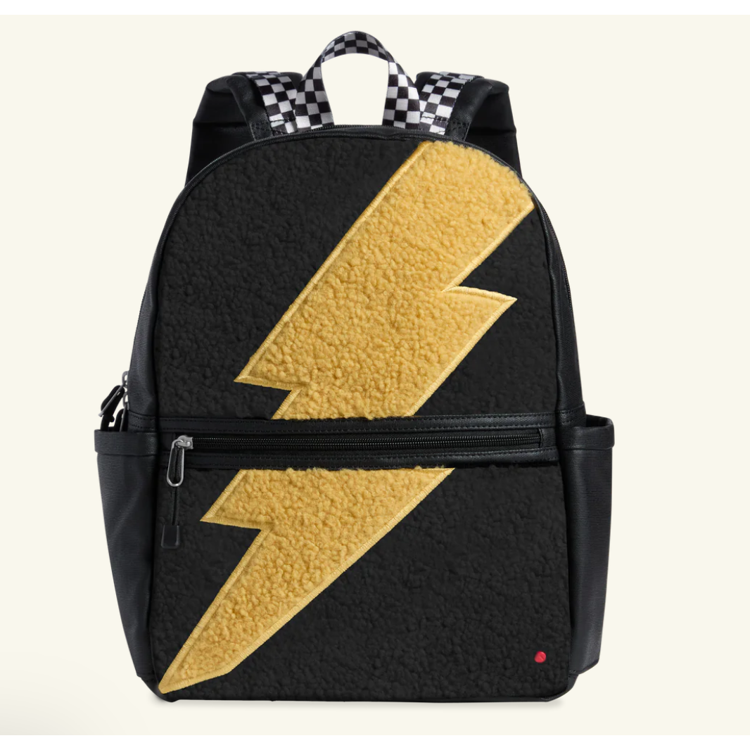 kane kids double pocket backpack | fuzzy bolt