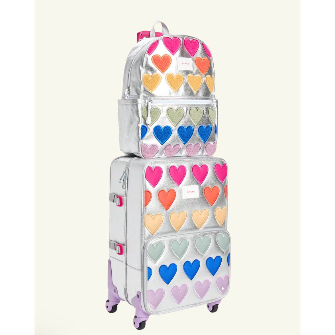 logan carry on suitcase | hearts