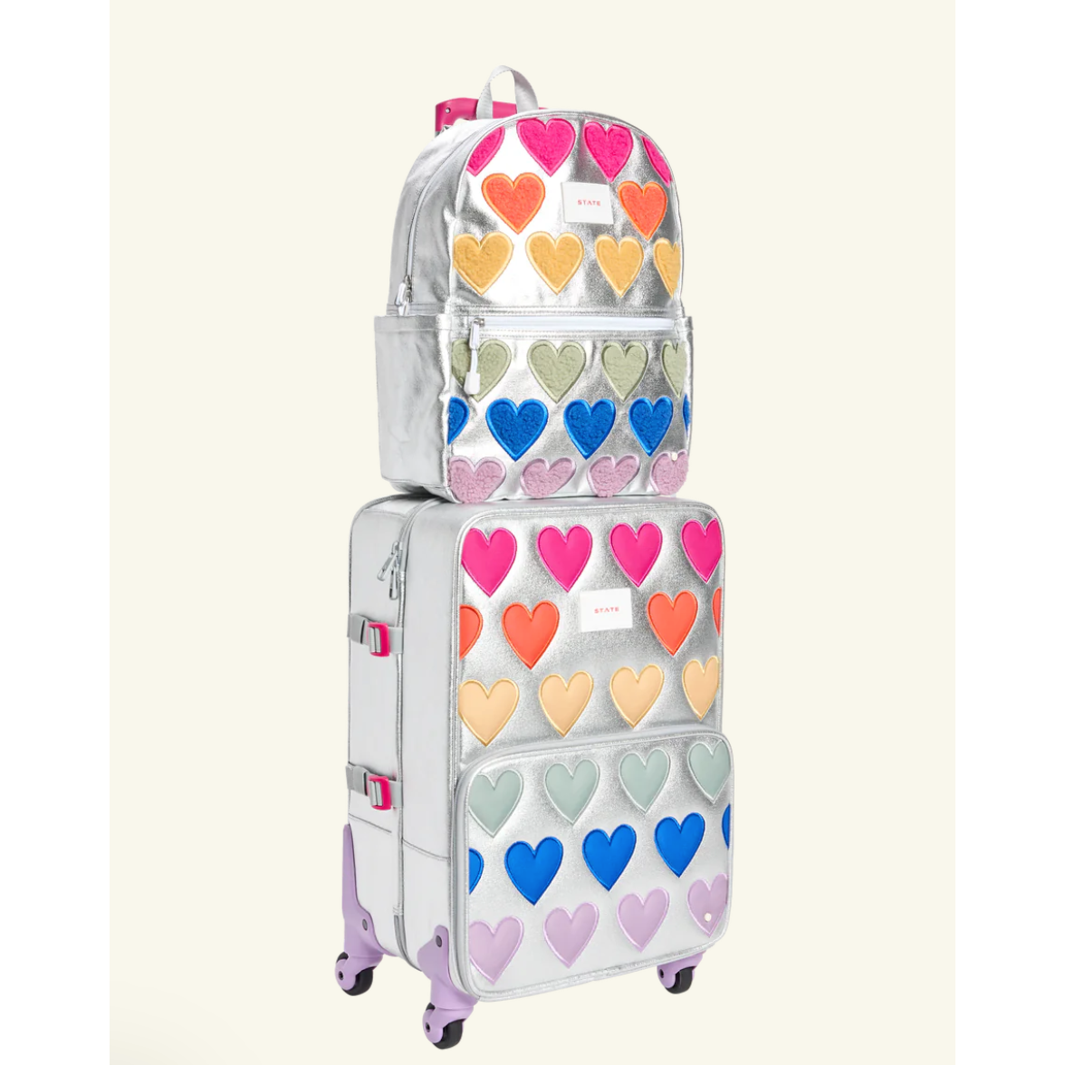 logan suitcase | hearts