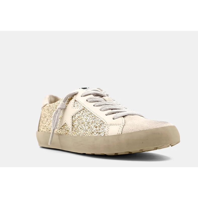 paula kids low-top sneaker | gold glitter