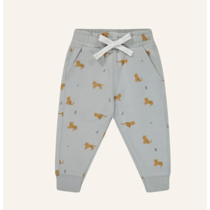 organic cotton jalen track pant | lenny leopard sage