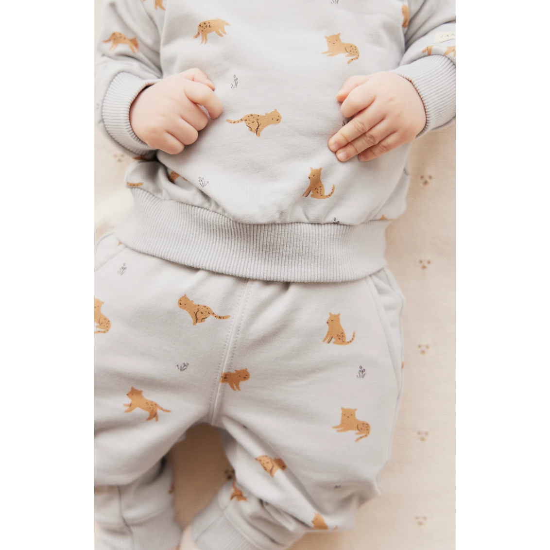 organic cotton jalen sweatshirt | lenny leopard sage