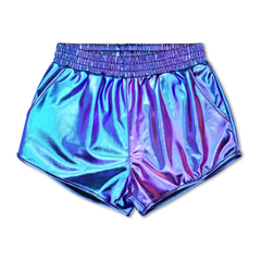 metallic shorts | iridescent