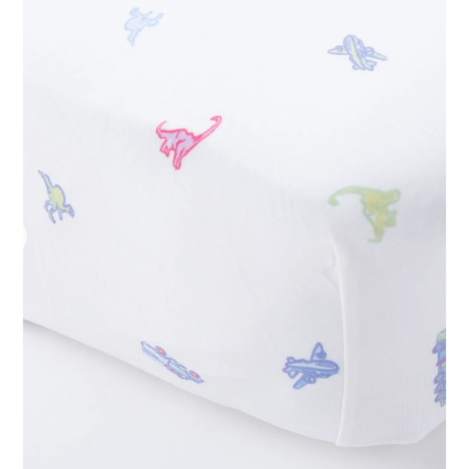 crib sheet | planes, trucks & dinos