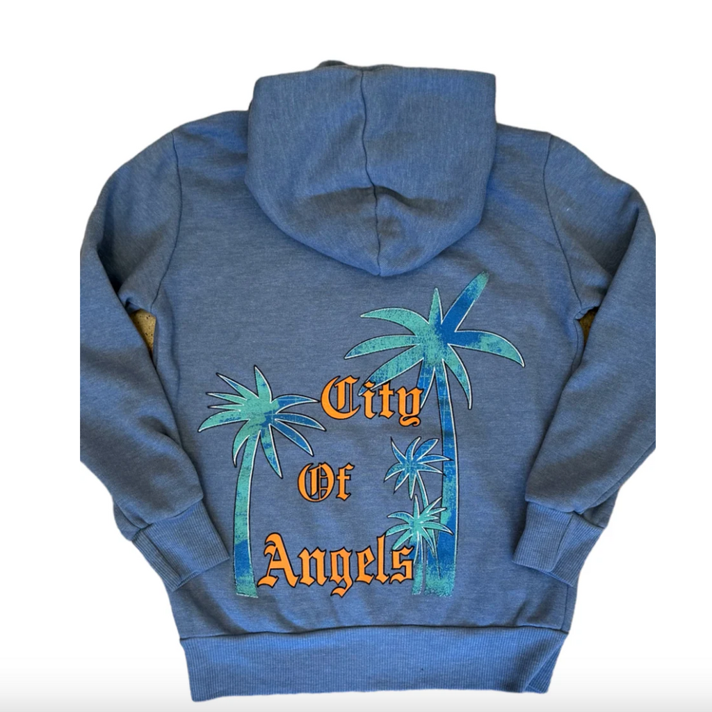 city of angels zip up hoodie | dusty blue