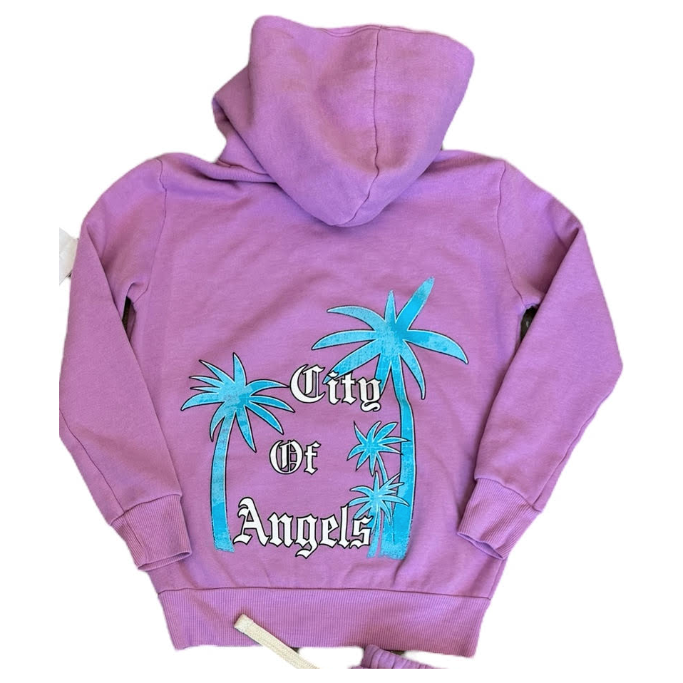 city of angels zip up hoodie | lilac