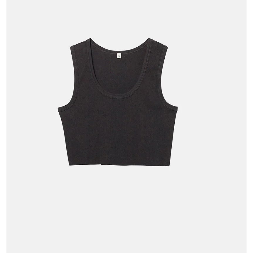 malibu cropped tank | aged black