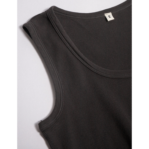 malibu cropped tank | aged black