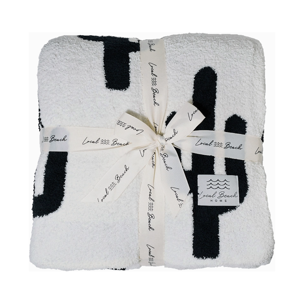 cactus home blanket | black & cream