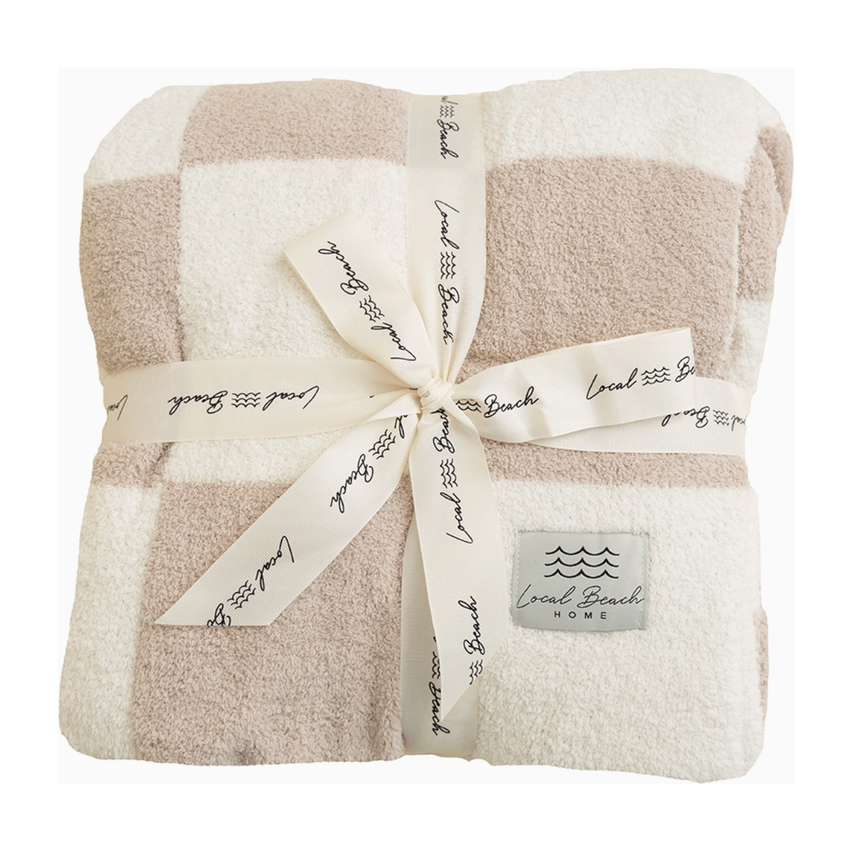 checker luxe baby blanket | sand &amp; cream