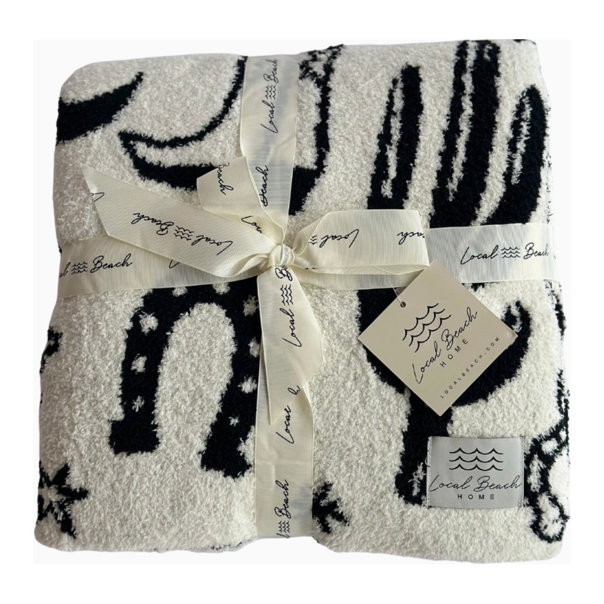 baby western luxe home blanket | black & cream