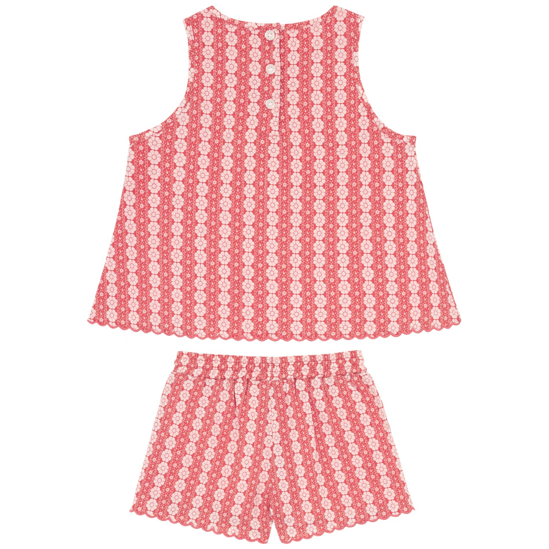 girls regatta red paisley scalloped shorts set