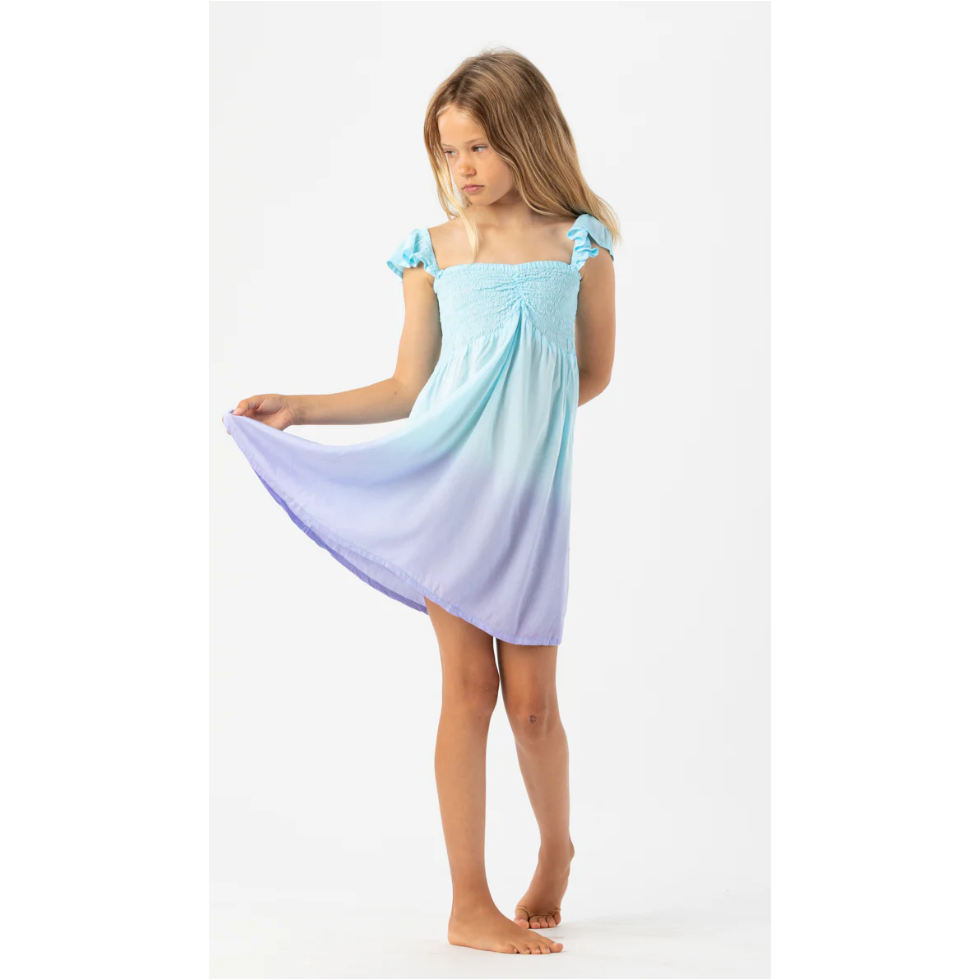 kids hollie dress | aqua lavender ombre