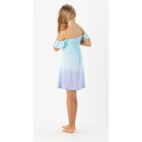 kids hollie dress | aqua lavender ombre