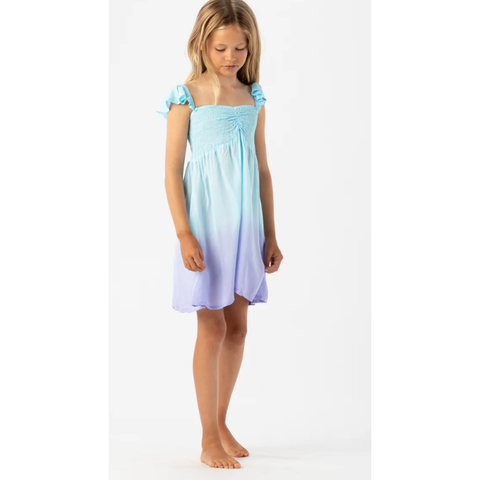 kids hollie dress | aqua lavender ombre