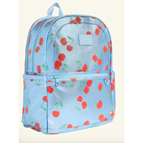 kane kids large double pocket backpack | blue cherries