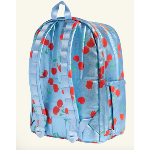 kane kids large double pocket backpack | blue cherries