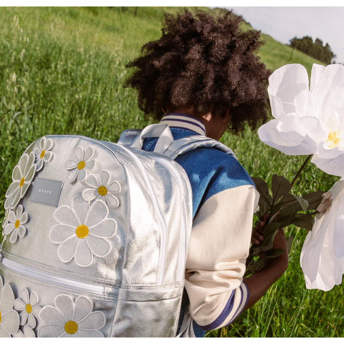 kane kids double pocket backpack | 3D daisies