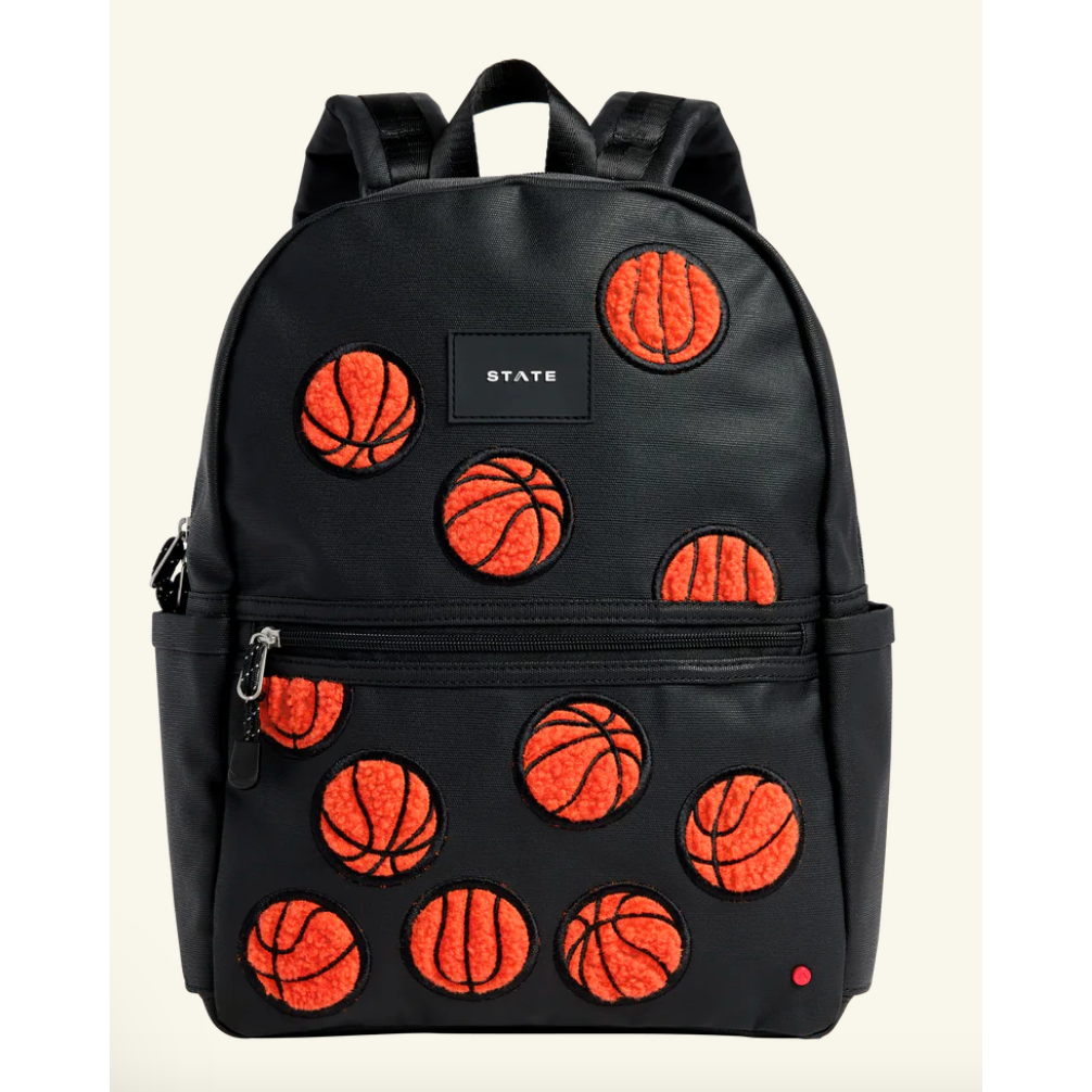 kane kids double pocket backpack | fuzzy basketballs
