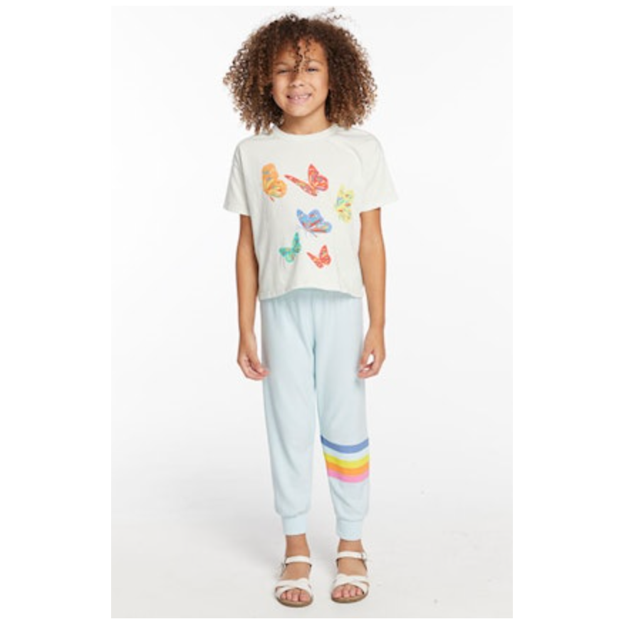 butterflies tee | aqua glass