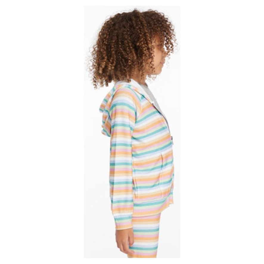 alana zip up | sunshine stripe