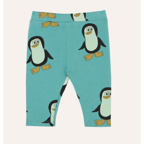 penguins all over baby leggings | light blue